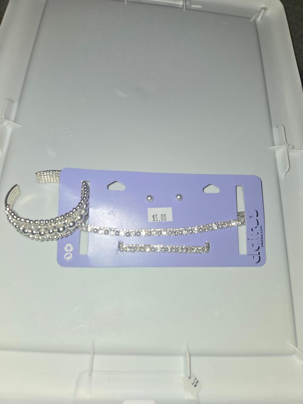 Crystal Accent Silver-Tone Jewelry Set - 4 Piece